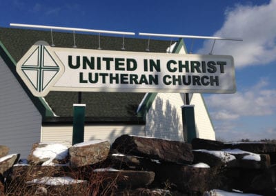 outdoor sign for United In Christ Lutheran Church