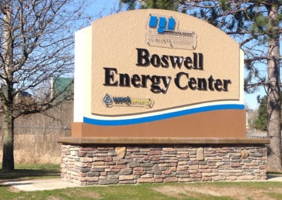 Outdoor sign for Boswell Energy Center