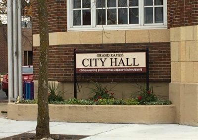 outdoor sign for Grand Rapids City Hall