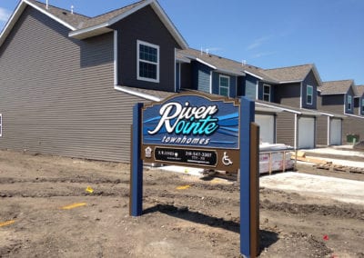 custom signs for River Pointe Townhomes