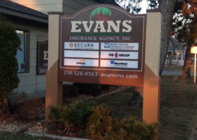 lighted signs for Evans Insurance Agency, Inc