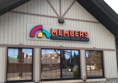 Lighted Sign on Members Cooperative Credit Union