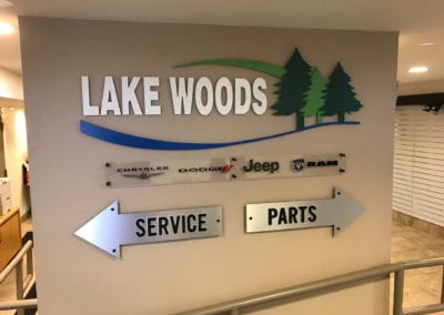 ADA interior sign for Lake Woods auto business