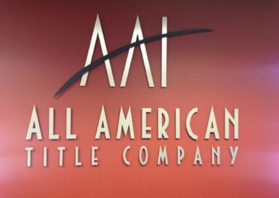 ADA interior sign for All American Title Company